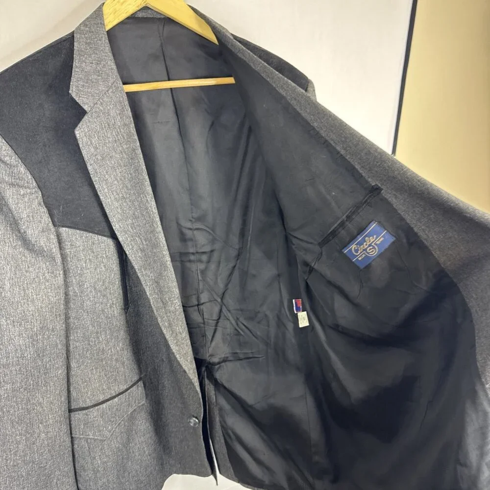 Circle S Western Blazer Men’s 48R Gray Two-Tone‎ Cowboy Sport Coat USA Made